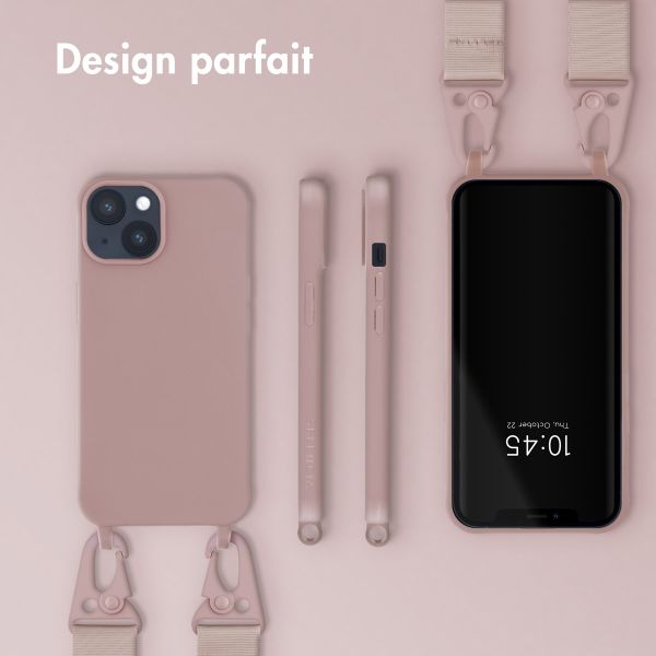 Selencia Coque silicone avec cordon amovible Apple iPhone 14 - Sand Pink