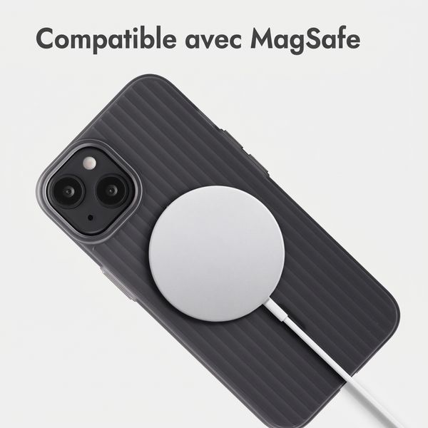 Accezz Coque arrière Lite avec MagSafe | Fluted | Apple iPhone 14 - Gris