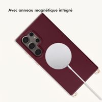 Selencia Coque arrière Rivièra avec MagSafe avec crochets amovibles Samsung Galaxy S24 Ultra - Bold Burgundy