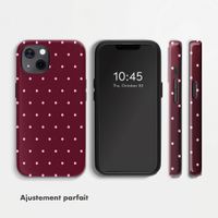 Selencia Coque arrière Vivid Apple iPhone 13 Pro - Happy Dots Burgundy