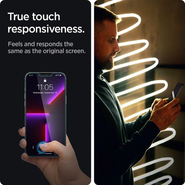 Spigen Protection d'écran en verre trempé GLAStR Privacy Applicator - lot de 2 Apple iPhone 13 Pro Max