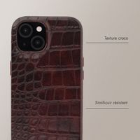 Selencia Coque arrière Croco avec MagSafe Apple iPhone 14 / 13 - Choco Brown