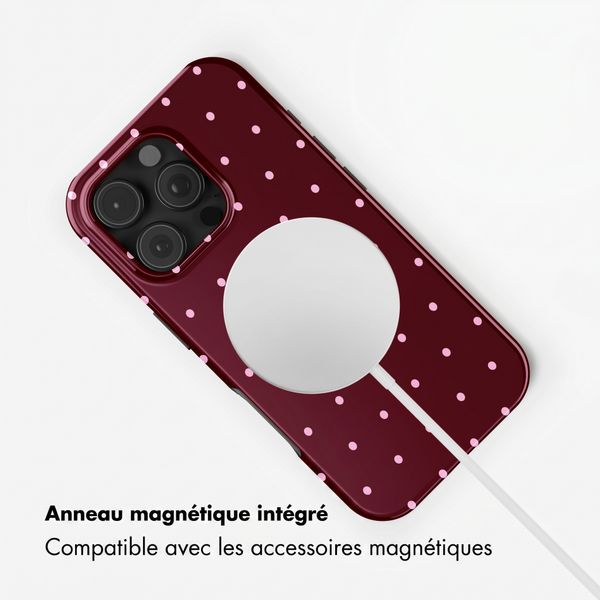 Selencia Coque arrière Vivid avec MagSafe Apple iPhone 16 Pro Max - Happy Dots Burgundy