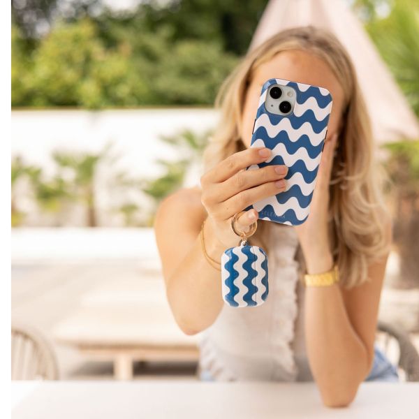 Selencia Coque arrière Vivid Samsung Galaxy A34 (5G) - Wave Vibes Classic Blue