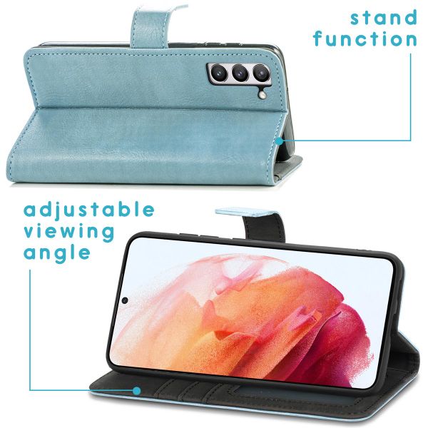 imoshion Étui de télephone portefeuille de luxe Samsung Galaxy S21 FE - Bleu clair