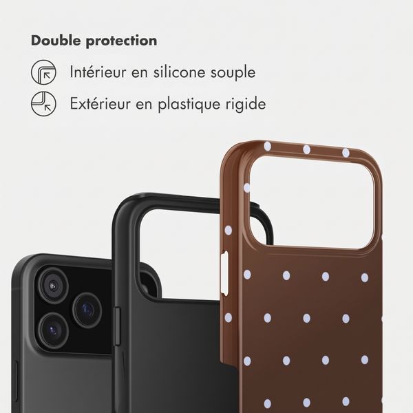 Selencia Coque arrière Vivid Apple iPhone 17 Pro - Happy Dots Chocolate