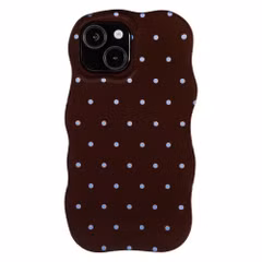 Selencia Coque arrière Vivid Wavy avec MagSafe Apple iPhone 15 - Happy Dots Chocolate