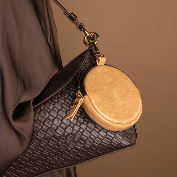 Selencia Nova Croco Mini Pouch - Toasted Almond