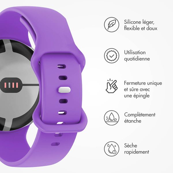imoshion Bracelet en silicone⁺ Google Pixel Watch 3 / 4 (45 mm) - Taille L - Violet