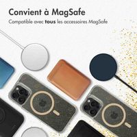 imoshion Coque arrière transparente Pailletée avec MagSafe Apple iPhone 16 Pro Max - Doré