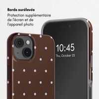 Selencia Coque arrière Vivid avec MagSafe Apple iPhone 14 - Happy Dots Chocolate