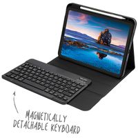 Accezz Étui de tablette portefeuille Bluetooth Clavier Apple iPad 11 (2025) 11 pouces A16 / iPad 10 (2022) 10.9 pouces - AZERTY / FR - Noir