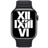 Apple Bracelet Leather Link Apple Watch | 44/45/46/49 mm - Taille S/M - Ink
