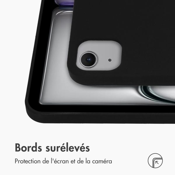 Accezz Coque Liquid Silicone avec porte-stylet Apple iPad Air 13 pouces (2026) M4 / (2025) M3 / (2024) M2 - Noir