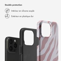 Selencia Coque arrière Vivid Apple iPhone 15 Pro Max - Colorful Zebra Old Pink