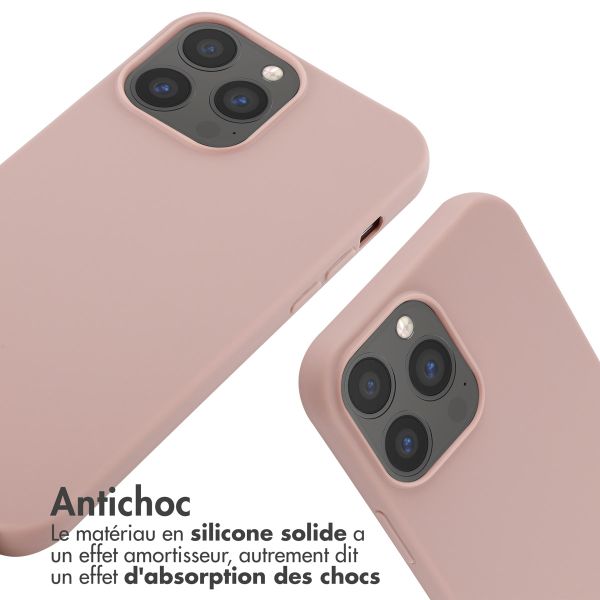 imoshion Coque en silicone avec cordon Apple iPhone 13 Pro Max - Sand Pink