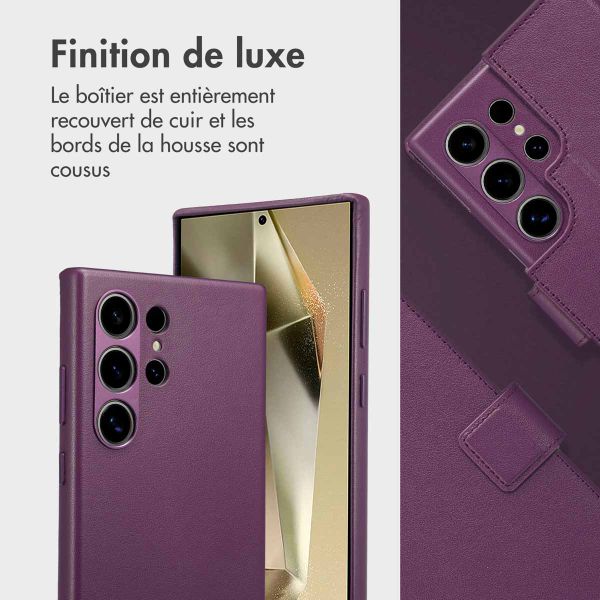 Accezz Étui de télephone portefeuille en cuir 2-en-1 avec MagSafe Samsung Galaxy S24 Ultra - Heath Purple