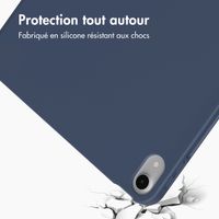 Accezz Coque tablette portefeuille Smart Silicone Apple iPad Air 11 pouces (2026) M4 / (2025) M3 / (2024) M2 / Air 5 (2022) / Air 4 (2020) - Bleu foncé
