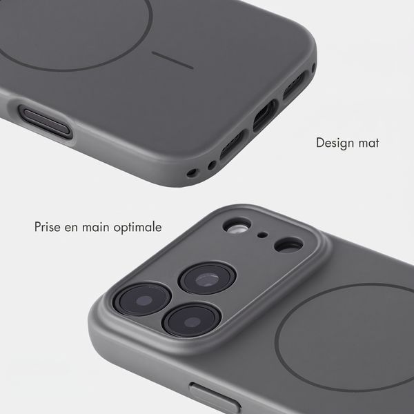 Accezz Coque Grip avec MagSafe Apple iPhone 18 Pro Max / 17 Pro Max - Gris