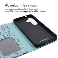 imoshion Étui de télephone portefeuille Design Samsung Galaxy S24 Plus - Blue Flowers