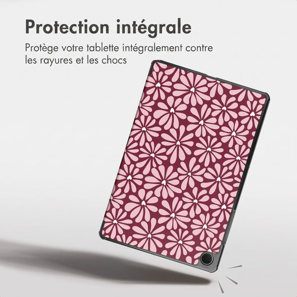 imoshion Coque tablette Design Trifold Samsung Galaxy Tab A11 Plus / A9 Plus - Bloom Love Blush