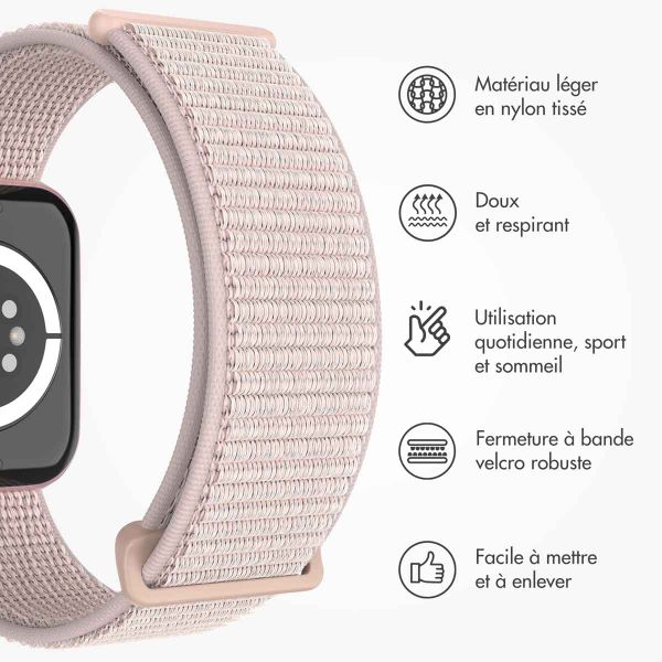 imoshion Bracelet en nylon Apple Watch | 44/45/46/49 mm - Light Pink