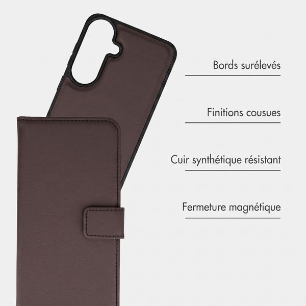 imoshion Étui portefeuille luxe 2-en-1 amovible Samsung Galaxy S26 FE - Marron
