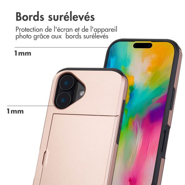 imoshion Coque arrière avec porte-cartes Apple iPhone 16 - Rose Doré