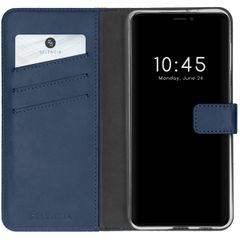 Selencia Étui portefeuille en cuir véritable Apple iPhone 13 Pro - Bleu