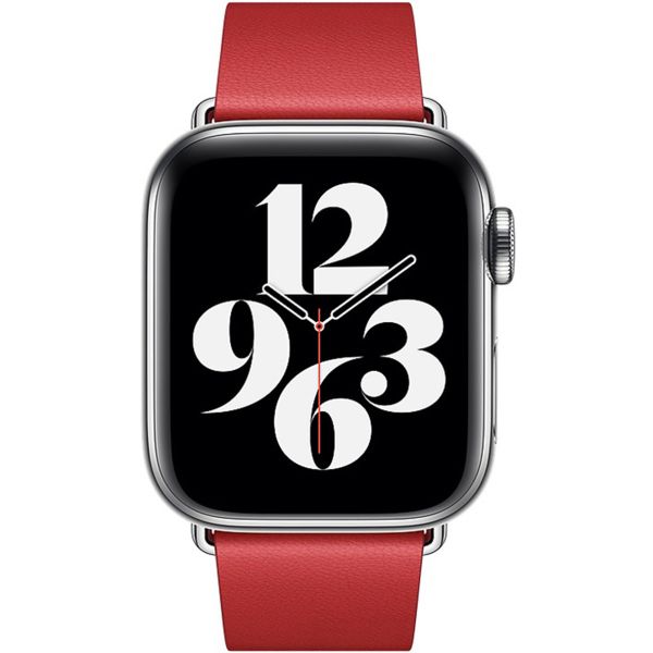 Apple Bracelet Leather Band Modern Buckle Apple Watch | 38/40/41/42 mm - Taille M - Scarlet Red