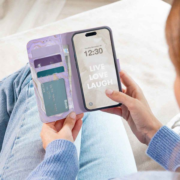 imoshion Étui de télephone portefeuille Design Samsung Galaxy A41 - Purple Marble