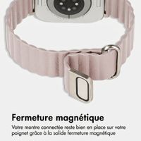imoshion Bracelet magnétique en cuir synthétique Apple Watch | 38/40/41/42 mm - Beige