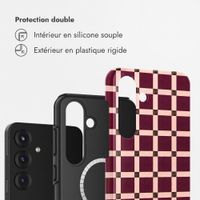 Selencia Coque arrière Vivid avec MagSafe Samsung Galaxy S25 - Check This Burgundy