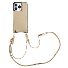 Selencia Coque de télephone Nova avec cordon et porte-cartes Apple iPhone 16 Pro - Beige