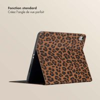 Selencia Coque tablette Sabi avec imprimé léopard Apple iPad 11 (2025) 11 pouces A16 / iPad 10 (2022) 10.9 pouces - Mocha Brown