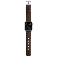 Nomad Bracelet moderne en cuir Apple Watch | 44/45/46/49 mm - Brown / Silver