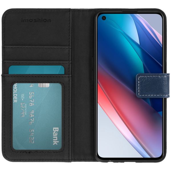 imoshion Étui de télephone portefeuille de luxe Oppo Find X3 Lite - Bleu foncé