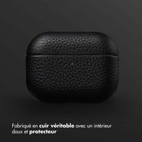 Accezz Coque en cuir véritable  Apple Airpods Pro 3 - Noir