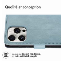 imoshion Étui de télephone portefeuille de luxe Apple iPhone 16 Pro Max - Bleu clair