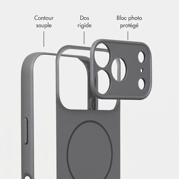 Accezz Coque Grip avec MagSafe Apple iPhone 18 Pro / 17 Pro - Gris
