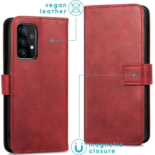 imoshion Étui de télephone portefeuille de luxe Samsung Galaxy A52(s) (5G/4G) - Rouge