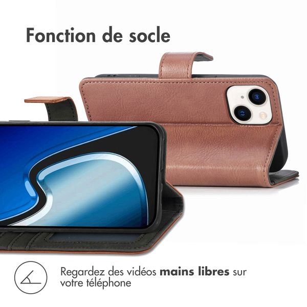 imoshion Étui de télephone portefeuille de luxe Apple iPhone 15 - Marron