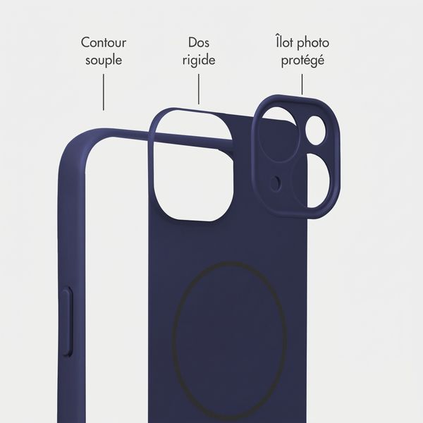 Accezz Coque Grip avec MagSafe Apple iPhone 14 - Bleu foncé