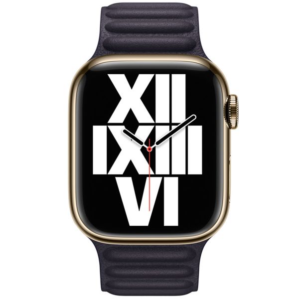 Apple Bracelet Leather Link Apple Watch | 38/40/41/42 mm - Taille S/M - Ink
