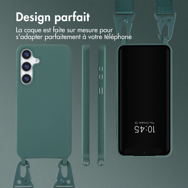Selencia Coque silicone avec cordon amovible Samsung Galaxy S25 Plus - Vert foncé
