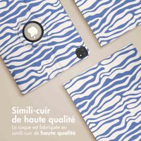 imoshion Coque tablette Design rotatif à 360° Apple iPad Air 13 pouces (2026) M4 / (2025) M3 / (2024) M2 - White Blue Stripes