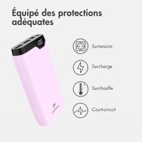 imoshion Batterie externe 20 000 mAh - Chargeur rapide 22,5 W - USB-C / USB-A - Rose