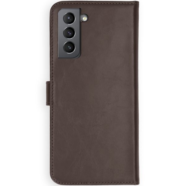 Selencia Étui portefeuille en cuir véritable Samsung Galaxy S21 Plus - Marron