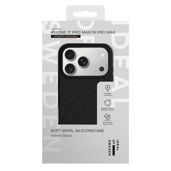 iDeal of Sweden Coque Soft Swirl Silicone MagSafe Apple iPhone 17 Pro Max - Velvet Black