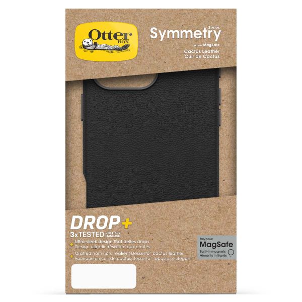 OtterBox Coque en cuir de cactus Symmetry MagSafe Apple iPhone 16 Pro Max - Noir Ash